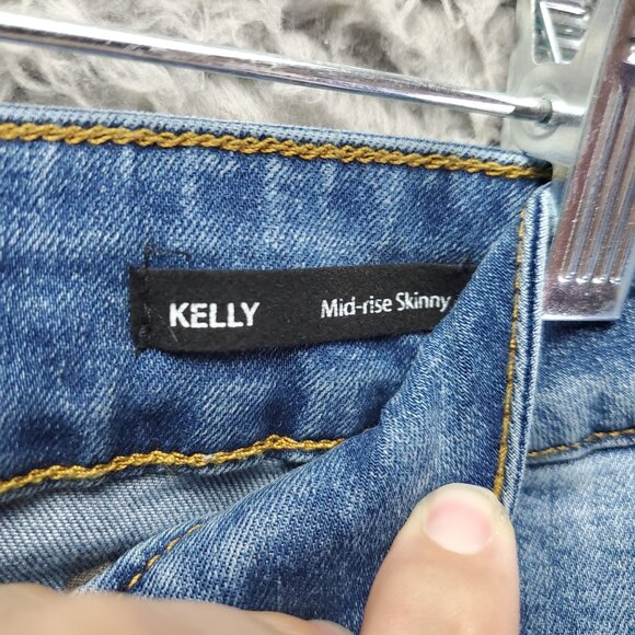 Tahari Jeans Women’s Size 16 Blue Kelly Skinny Distressed Stretch Denim - Picture 3 of 13